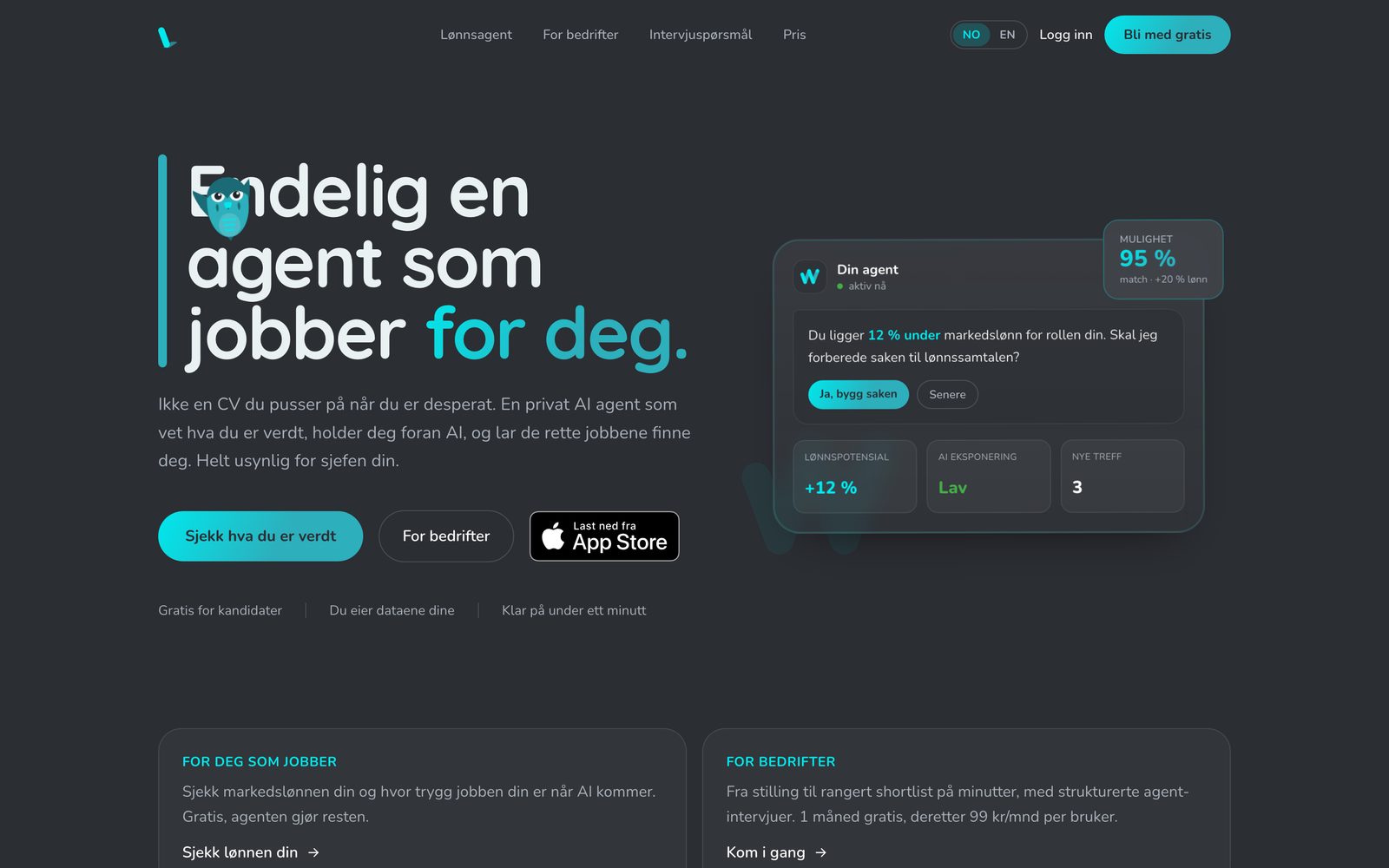 Skjermbilde av forsiden til Worktube